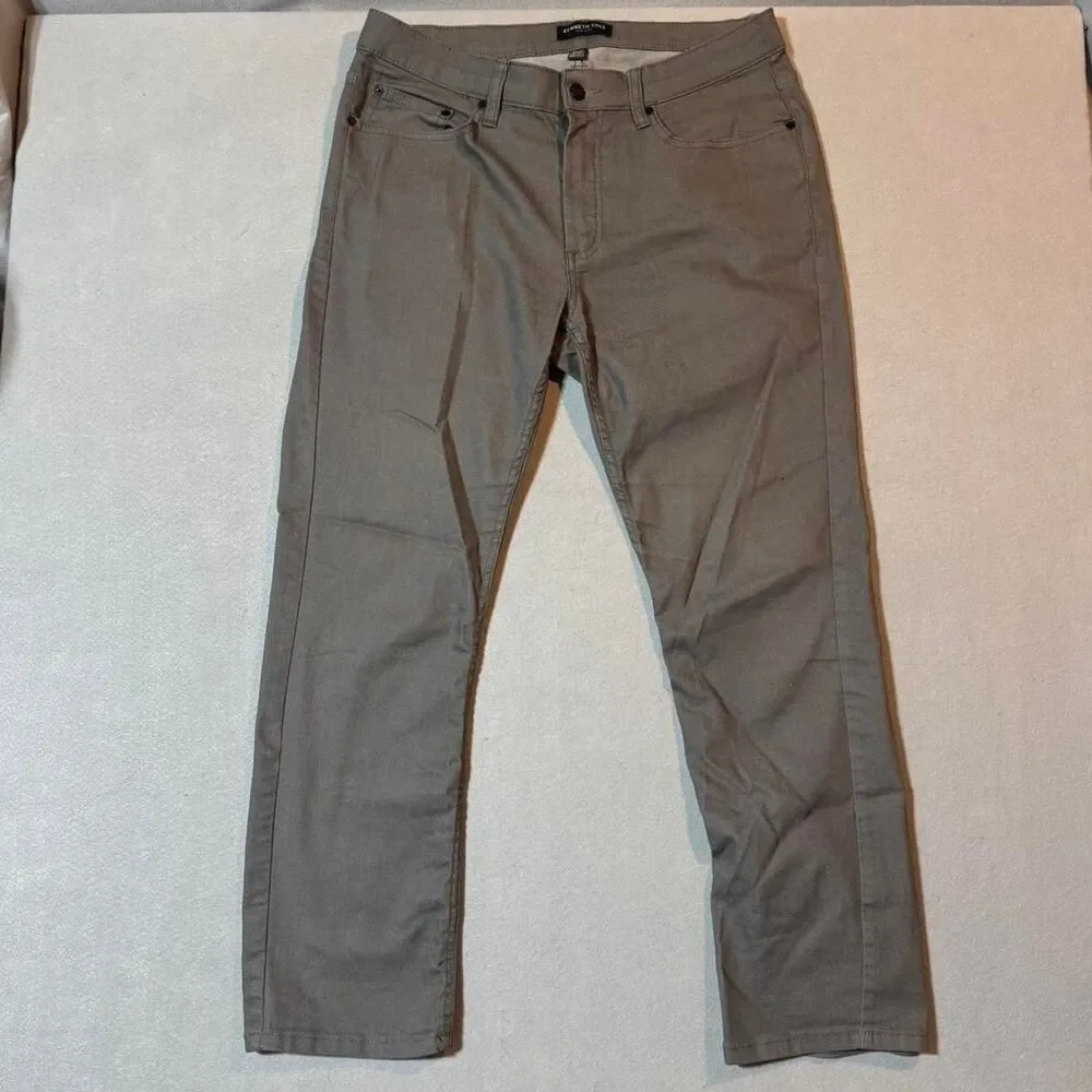 Kenneth-cole Men's Grey and Khaki Trousers